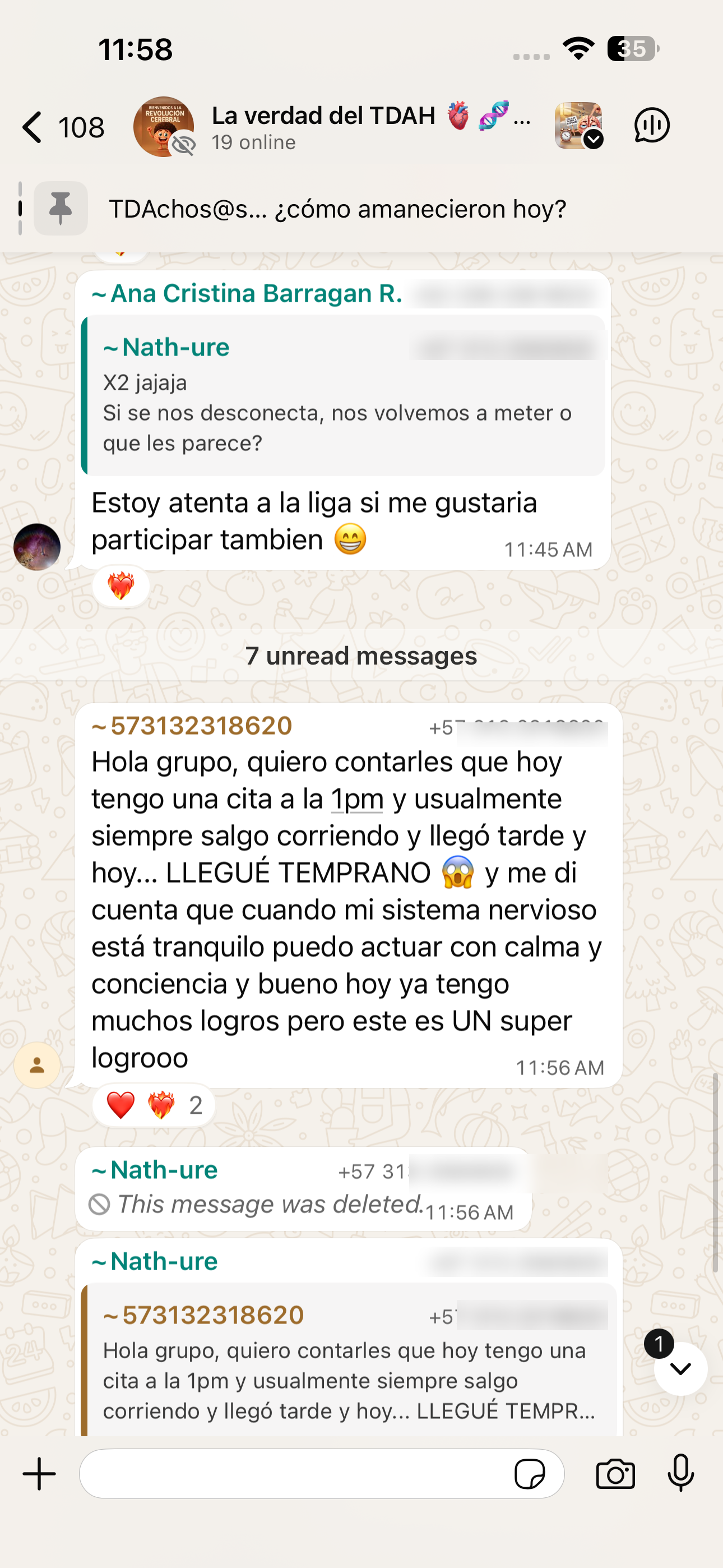 Testimonio de WhatsApp