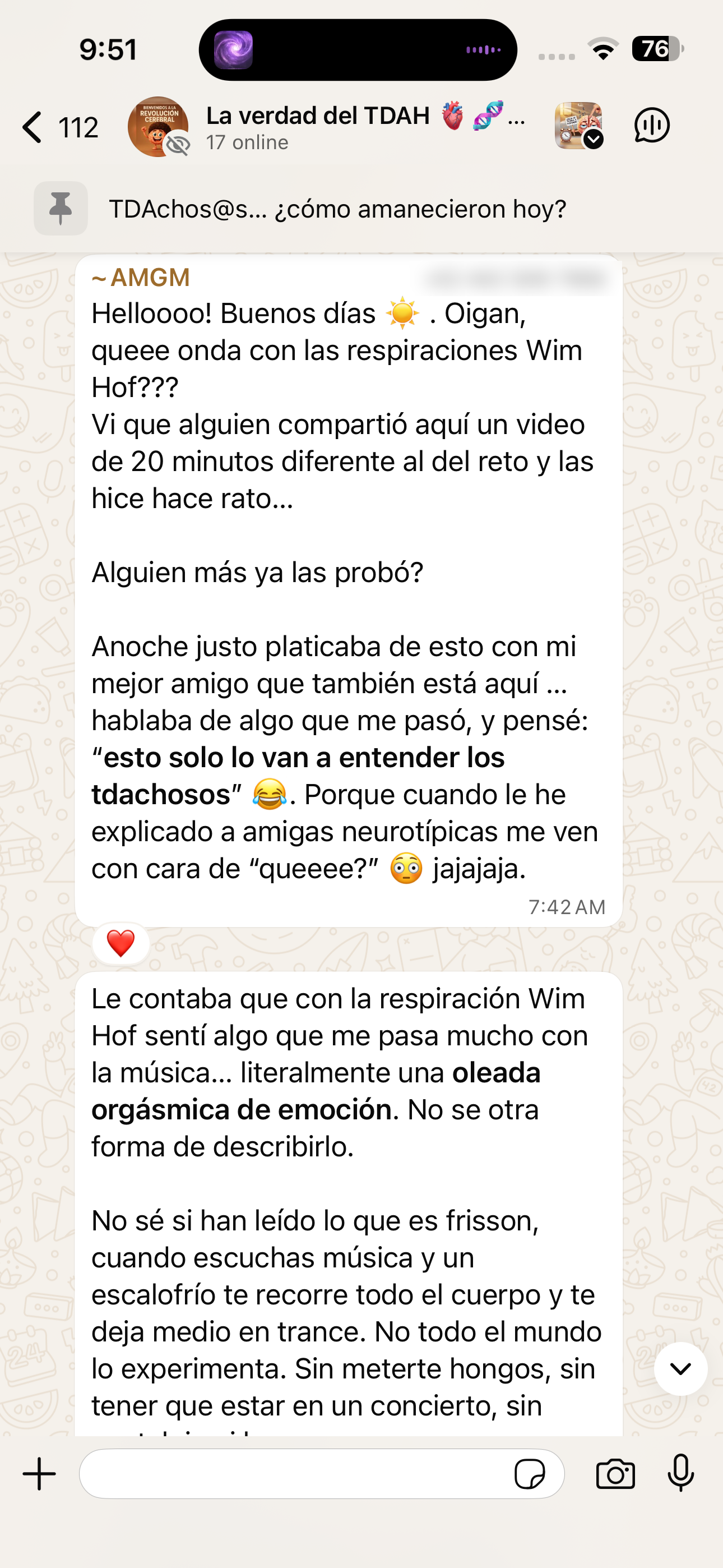 Testimonio de WhatsApp